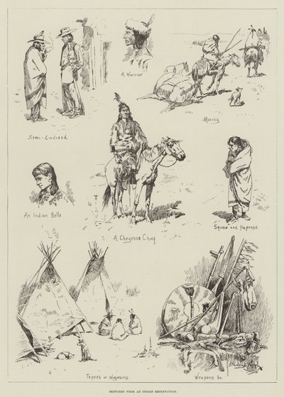 Bocetos de una reserva india de Stanley L. Wood
